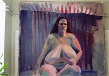 Painting by Ewing Paddock – 6ft x 5ft - model Jodie.