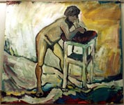 Painting by Julie Watt – 6ft x 5ft - model Colin.