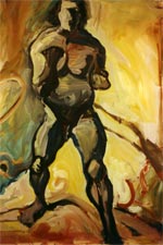 Painting by Julie Watt – 4ft x 6ft - model David Windle.