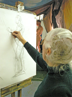 Joan Hargreaves drawing David Windle. Copyright © Malvern Hostick All rights reserved