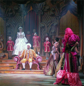 Harlow Playhouse. Cinderella Design - Malvern Hostick Copyright ©. Martin Bedwell (King of France).