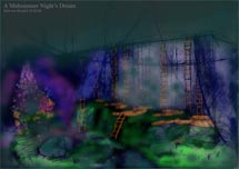Harlow Playhouse. A Midsummer Nights Dream Design - Malvern Hostick Copyright ©. Malvern Hostick. Theatre Design.