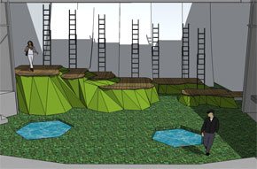 Malvern Hostick. Theatre Design. Harlow Playhouse. A Midsummer Nights Dream Design - Malvern Hostick Copyright ©.