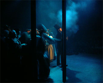 Harlow Playhouse. Oliver Design - Malvern Hostick Copyright ©. Performance. Bill Sykes is shot.