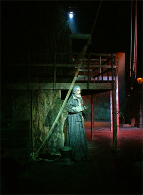 Harlow Playhouse. Oliver Design - Malvern Hostick Copyright ©. Performance. Tucker Stevens as Fagin.