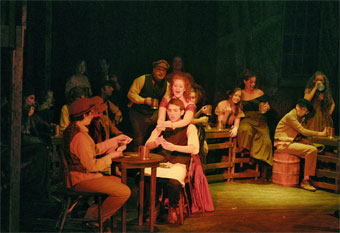 Harlow Playhouse. Oliver Design - Malvern Hostick Copyright ©. Performance. The Three Cripples. 'Oom Pah Pah'.