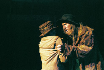 Harlow Playhouse. Oliver Design - Malvern Hostick Copyright ©. Performance. The Three Cripples. Tucker Stevens as Fagin.