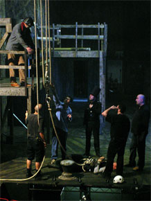 Harlow Playhouse. Oliver Design - Malvern Hostick Copyright ©. Technical rehearsal.