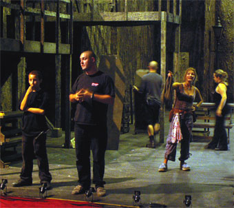 Harlow Playhouse. Oliver Design - Malvern Hostick. Rehearsal. Peter Wright.