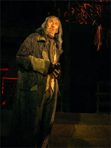 Harlow Playhouse. Oliver Design - Malvern Hostick Copyright ©. Rehearsal. Tucker Stevens as Fagin.