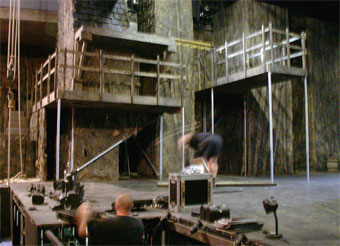 Harlow Playhouse. Design - Malvern Hostick. Oliver. De rigging set.